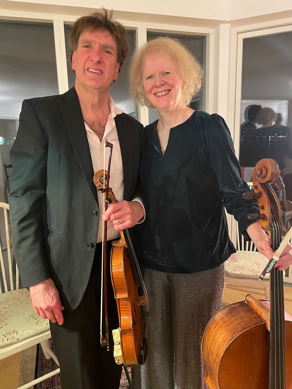 Mickey and Julia in their music room