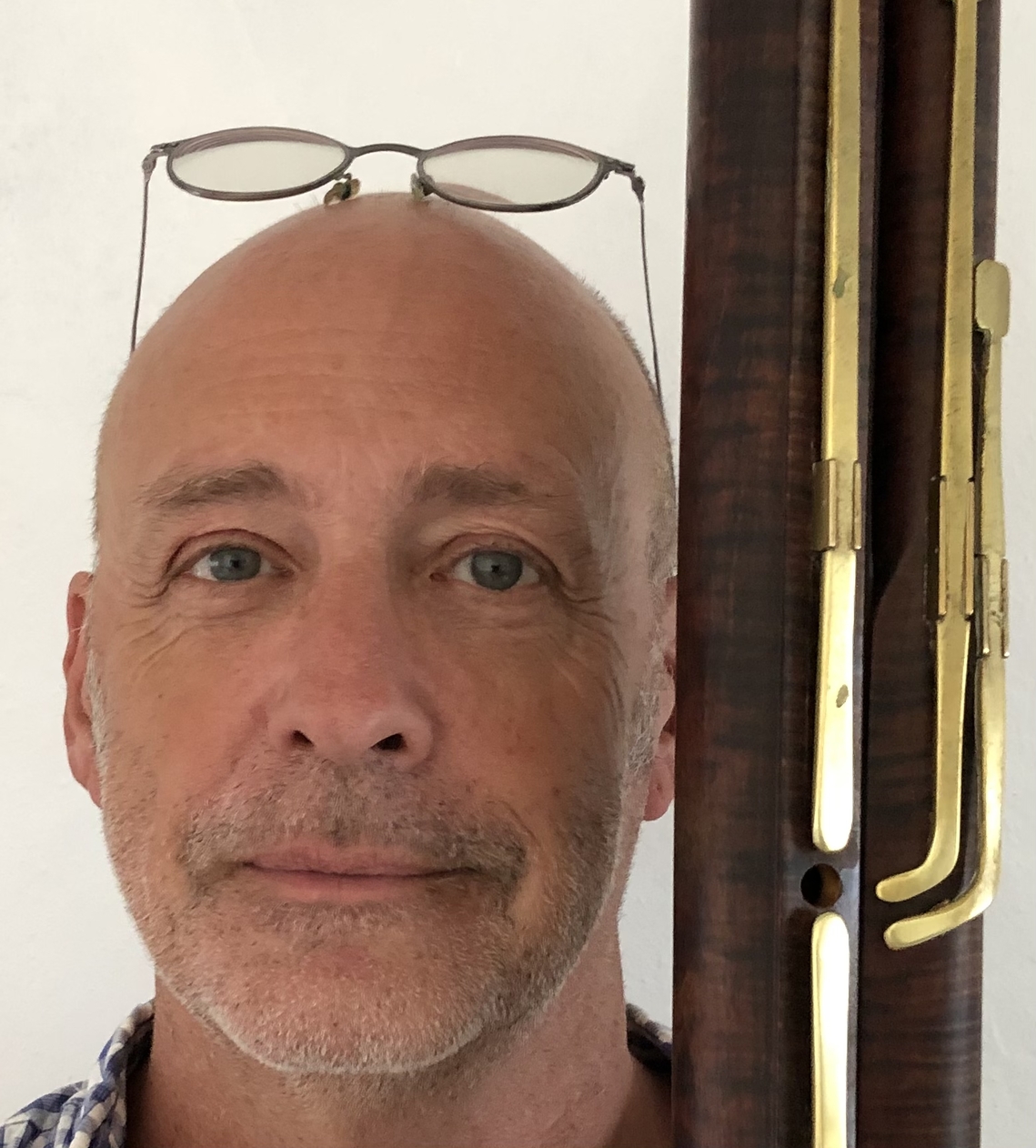 Nat Harrison alongide his bassoon