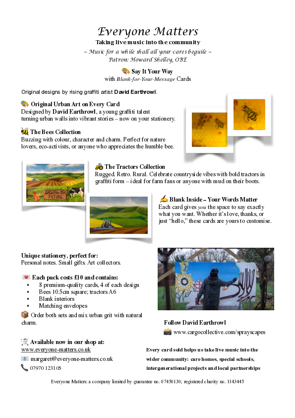 Bees and Tractors on blank for your own message greetings cards flyer